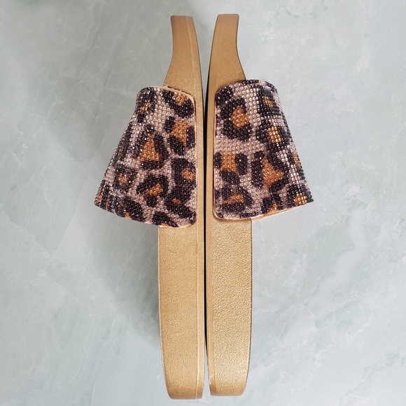 New! Snake Print Sparkle Slides - Picture 6 of 6